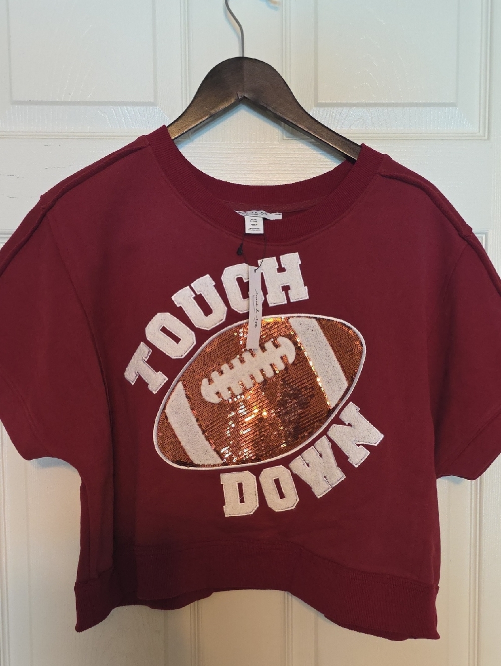 Anna & Ava Touchdown Short Sleeve Sweatshirt NWT